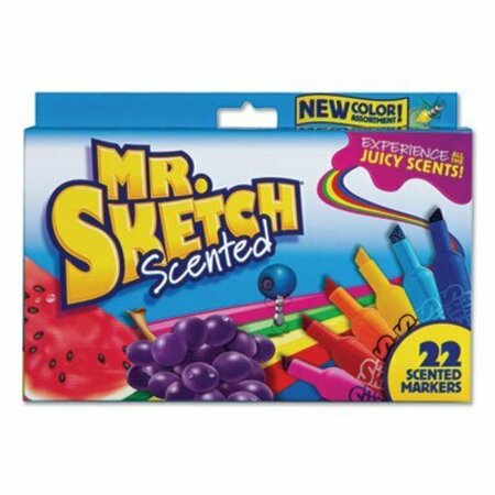 SANFORD Mr. Sketch, SCENTED WATERCOLOR MARKER, BROAD CHISEL TIP, ASSORTED COLORS, 22PK 2054594